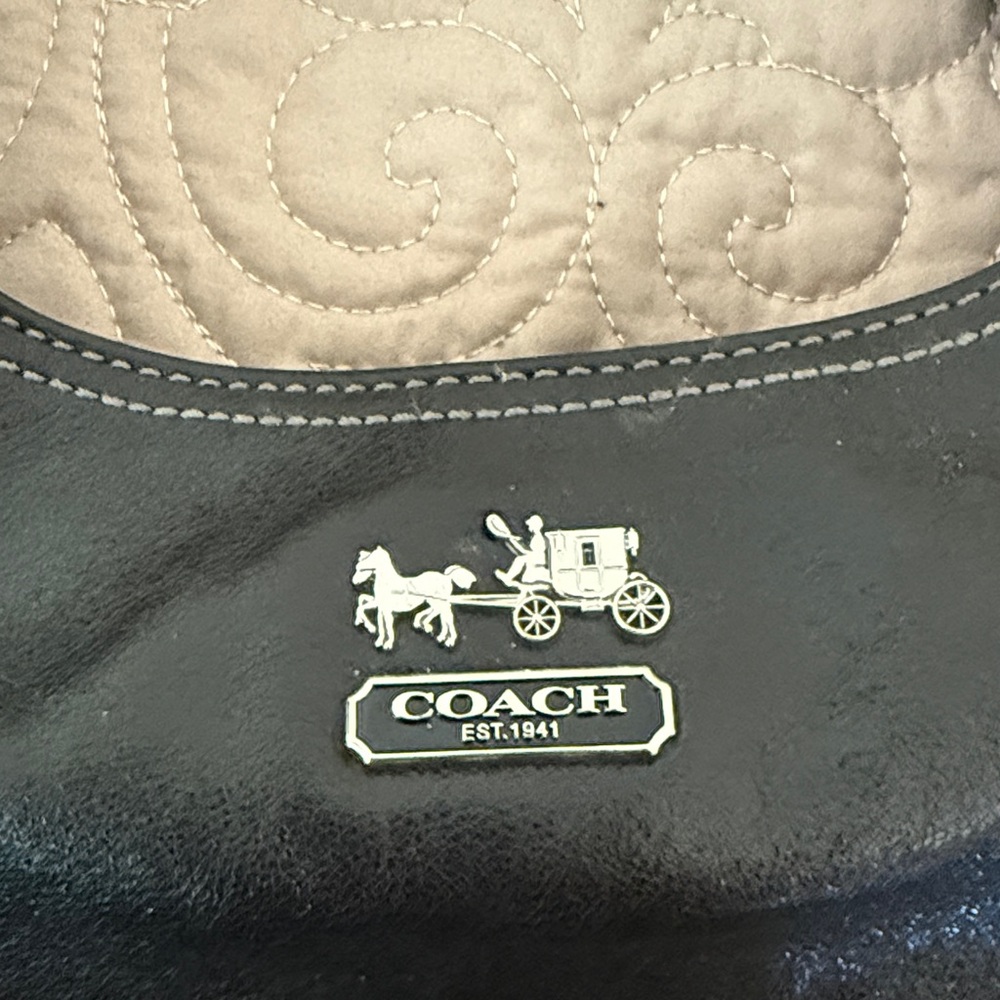 Coach Black Leather Shoulder Bag NWOT - Picture 2 of 9